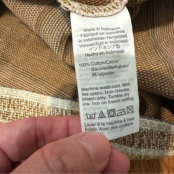 Madewell Texute & Thread Striped Button Front Top short sleeve small boxy - Picture 4 of 9